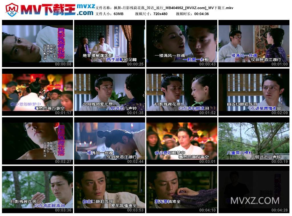 枫舞-月影残荷花落_国语_流行_MB404952